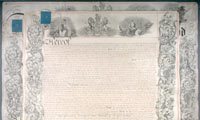 1852 Charter and Seal, Page 3. MUA RG 4, c. 303.