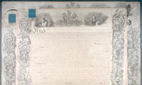 1852 Charter and Seal, Page 4. MUA RG 4, c. 303.