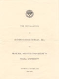 Principal Morgan Installation Program, 1935. MUA  RG 83, c. 9.