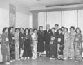 The Mayor of Montreal, Jean Drapeau, Mrs. Drapeau, and members of the Japanese Canadian Community of Montreal in the 1950s.