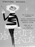 Poster for "My Fur Lady" at Stratford, Ontario. (photo 1957). MUA PN013902.